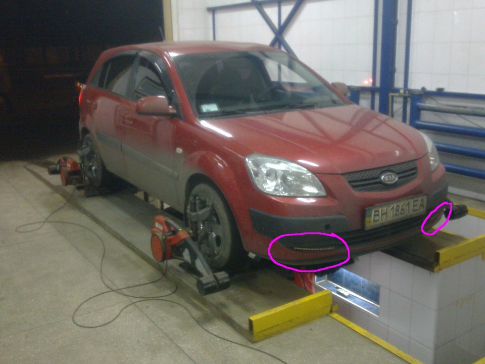 Дополнительные габариты. — KIA Rio 5-door (2G), 1,4 л, 2005 года ...