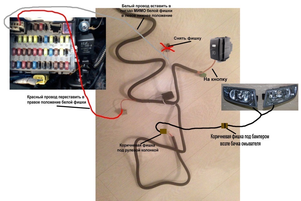 Схема подключения противотуманных фар хонда цивик