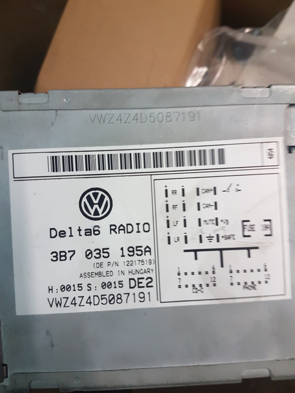 Фото в бортжурнале Volkswagen w8. Запчасти на фото: 3B7035195A