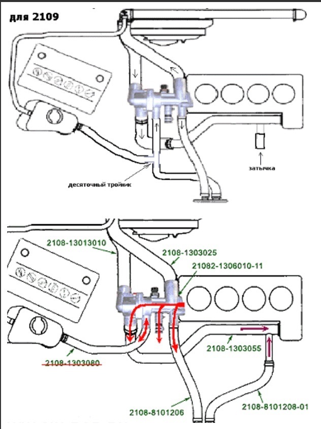 Ваз 2112 термостат схема