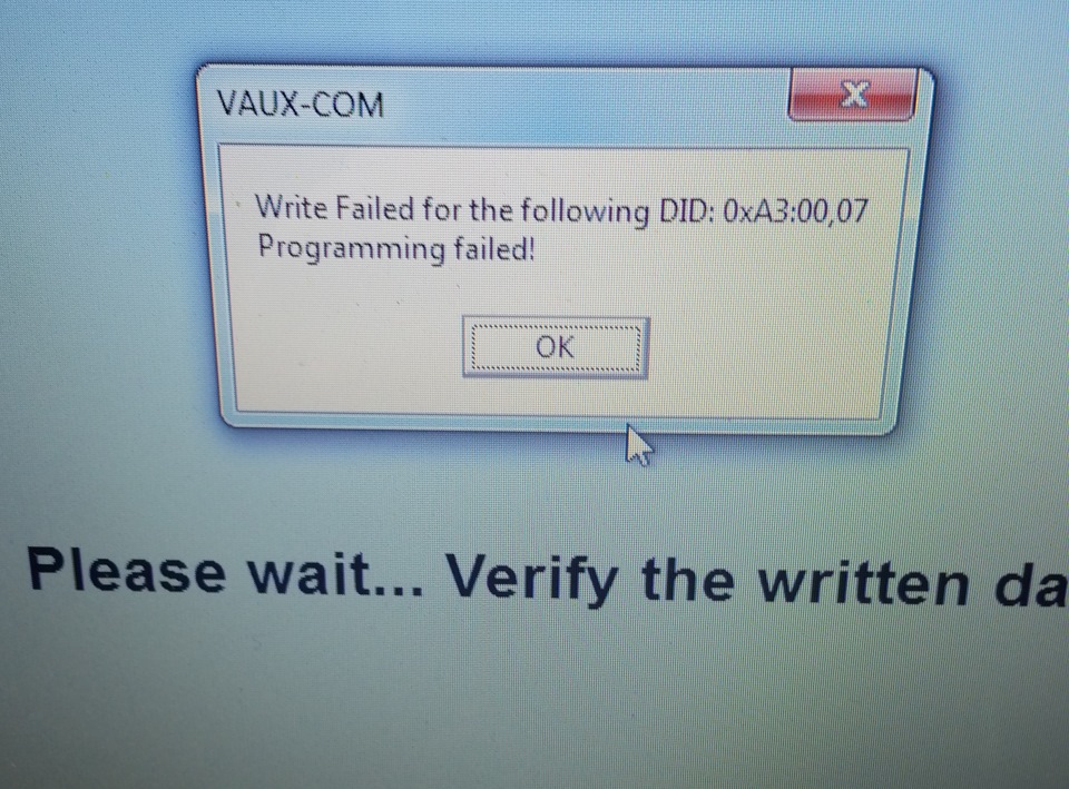 Firmware failed. Ошибка write failed. Write failed for the following did 0xa3 00.07. Vaux com ошибка интерфейса. Vaux-com.