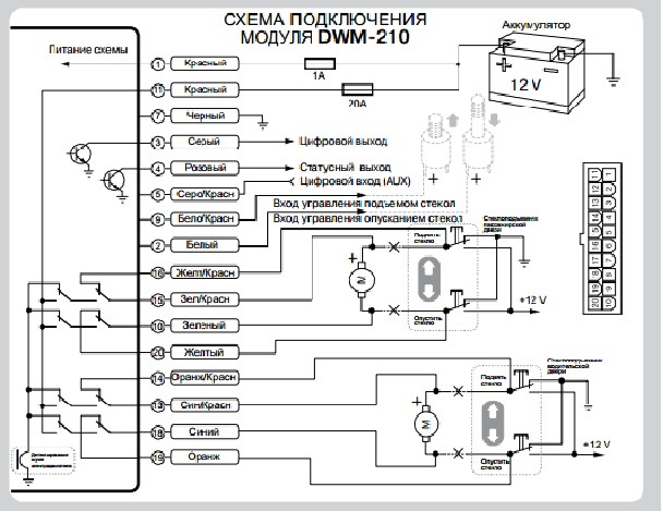 Dwm 502 pandora схема подключения