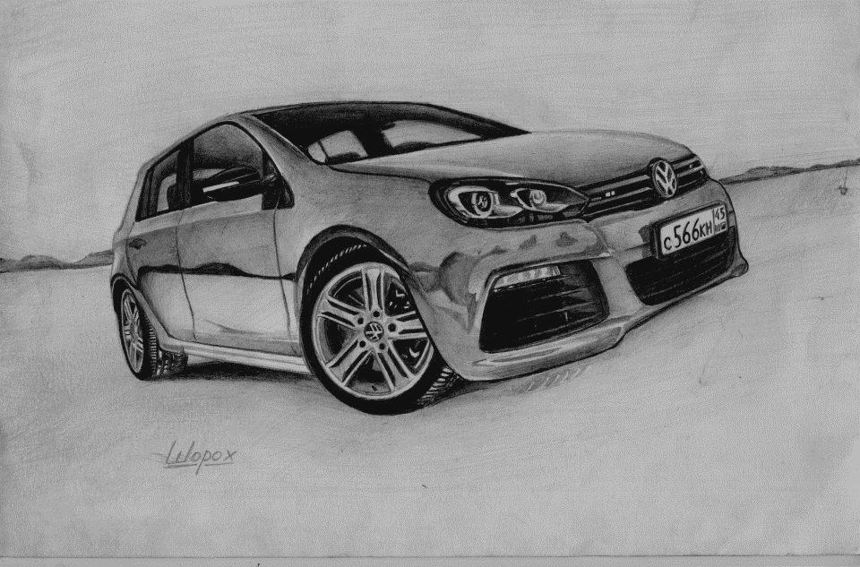 R рисунки. Рисунок Volkswagen Golf r. Рисунки гольф 6. Машина карандашом Фольксваген. Рисовать карандашом Volkswagen Golf.