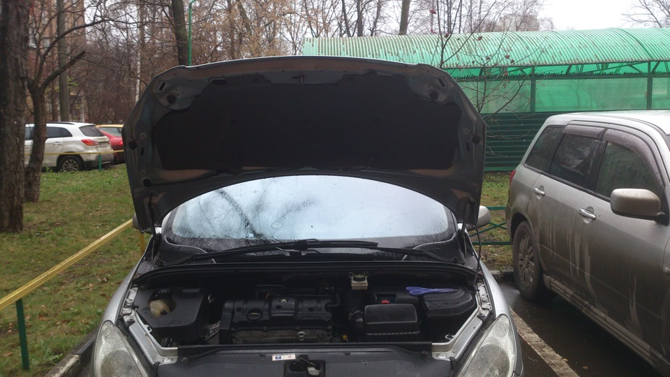 Утеплил капот — Peugeot 307, 1,6 л, 2004 года | просто так | DRIVE2