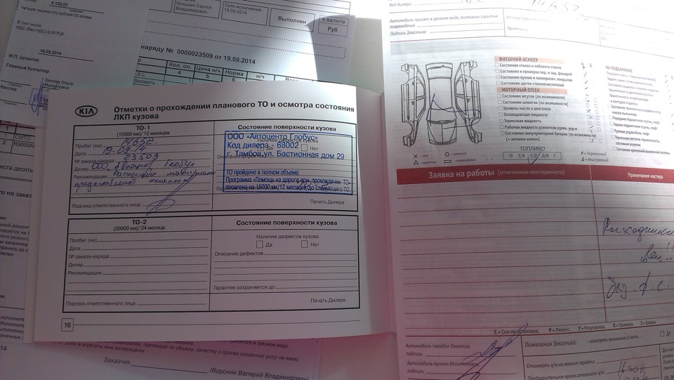 ТО-1. Автоцентр Глобус, г. Тамбов . — KIA Ceed (2G), 1,6 л, 2013 года ...