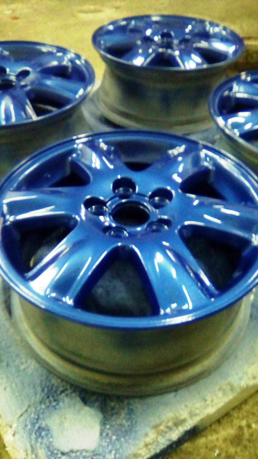 Покраска дисков в синий цвет — Skoda Fabia Mk2, 1,2 л, 2014 года ...