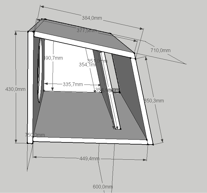 Короб для сабвуфера трапеция