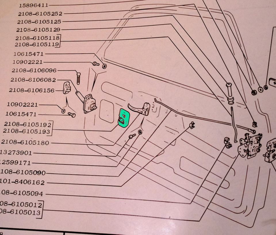 Схема ваз 2108 двери