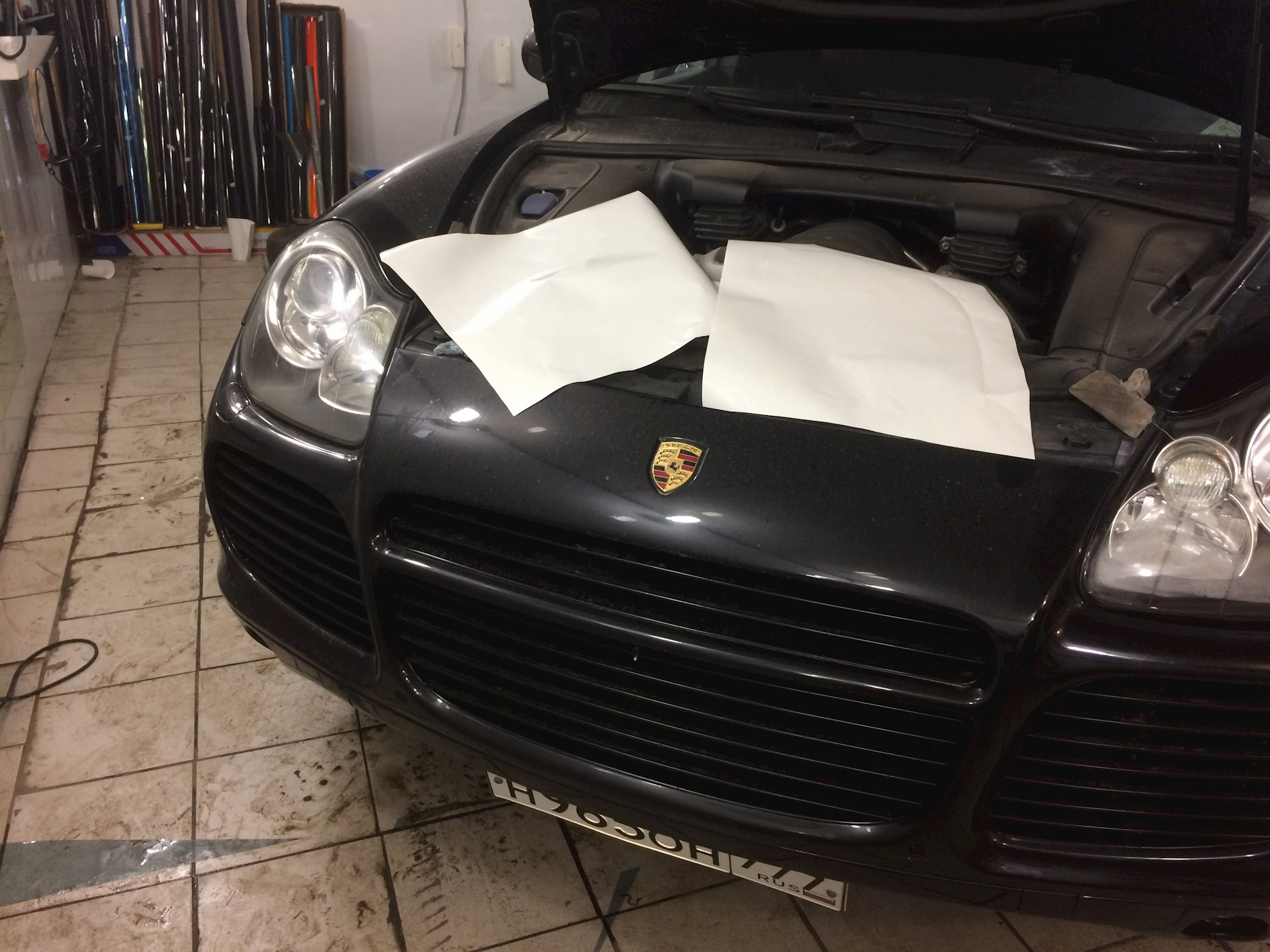 Бронепленка на фары — Porsche Cayenne (1G) 955/957, 4,5 л, 2005 года ...