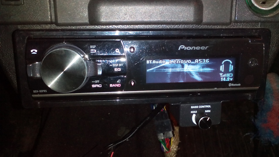 Установка процессорной магнитолы Pioneer-80 prs + эстрадная акустика ...