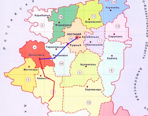 Денисовка костанайская область карта