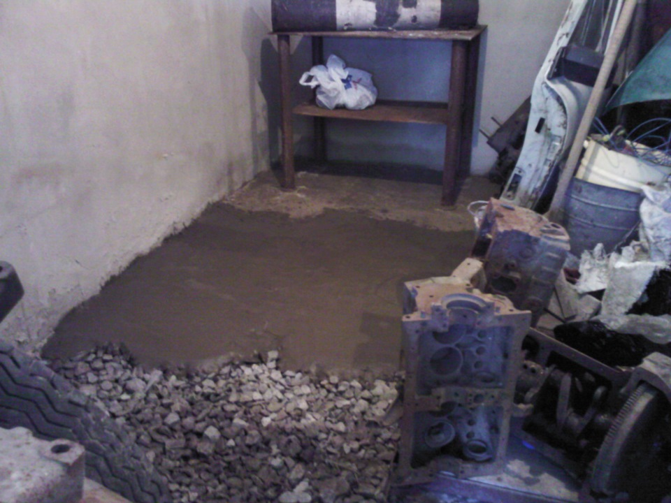 Бетонирование пола гаража — продолжение. — DRIVE2