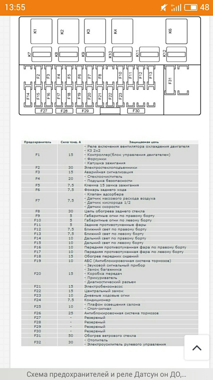 Схема реле датсун