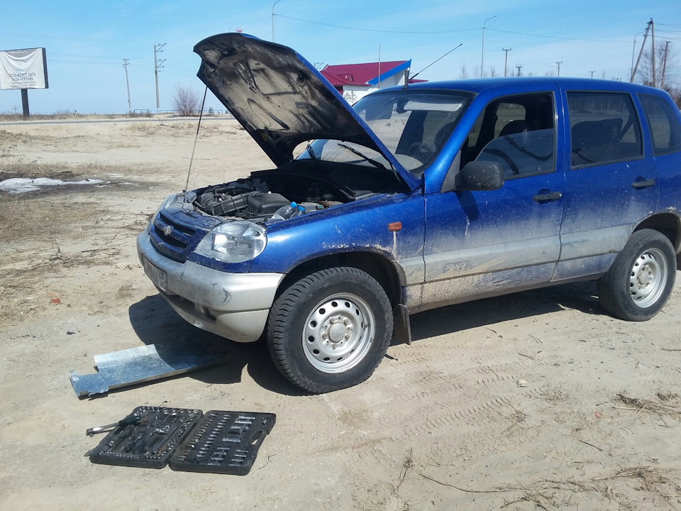 Замена масла в Двс. Ремень гениратора кончился. — Chevrolet Niva, 1,7 л ...