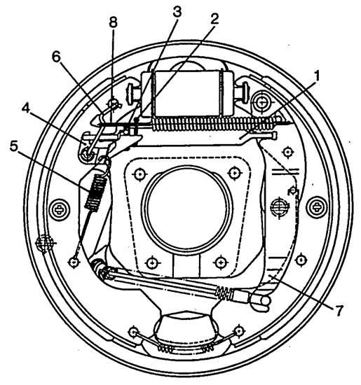 Схема задних барабанных тормозов - 97 фото