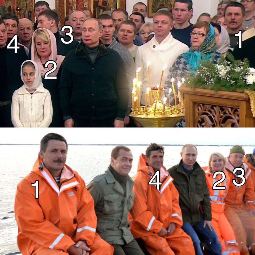 Путин и массовка Церковь рыбаки