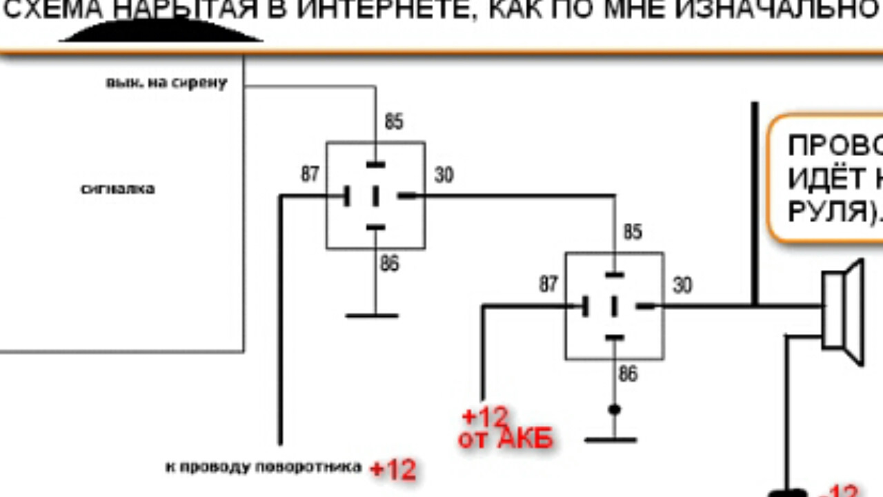 Звук включения сигнализации. Схема подключения штатного сигнала к сигнализации. Схема подключения сигнала через реле на ВАЗ 2112. Схема подключения звукового сигнала на ВАЗ 2112. Схема подключения волжских сигналов через реле.