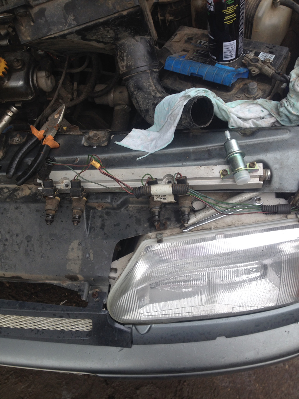 Замена круглой топливной рампы на квадратную — Lada 2114, 1,5 л, 2005 ...