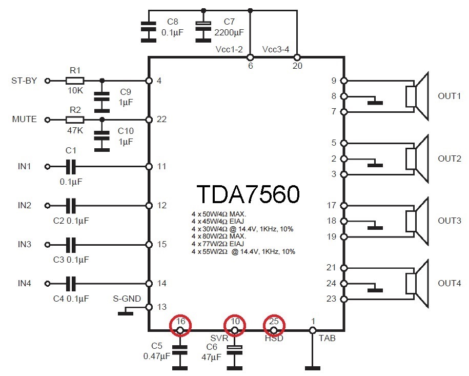 Tdf8556aj схема подключения