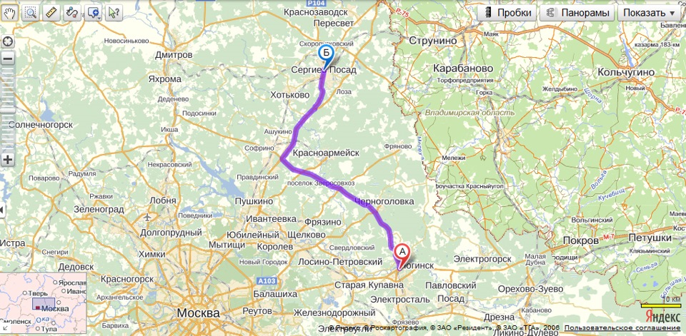 Радумля на карте московской