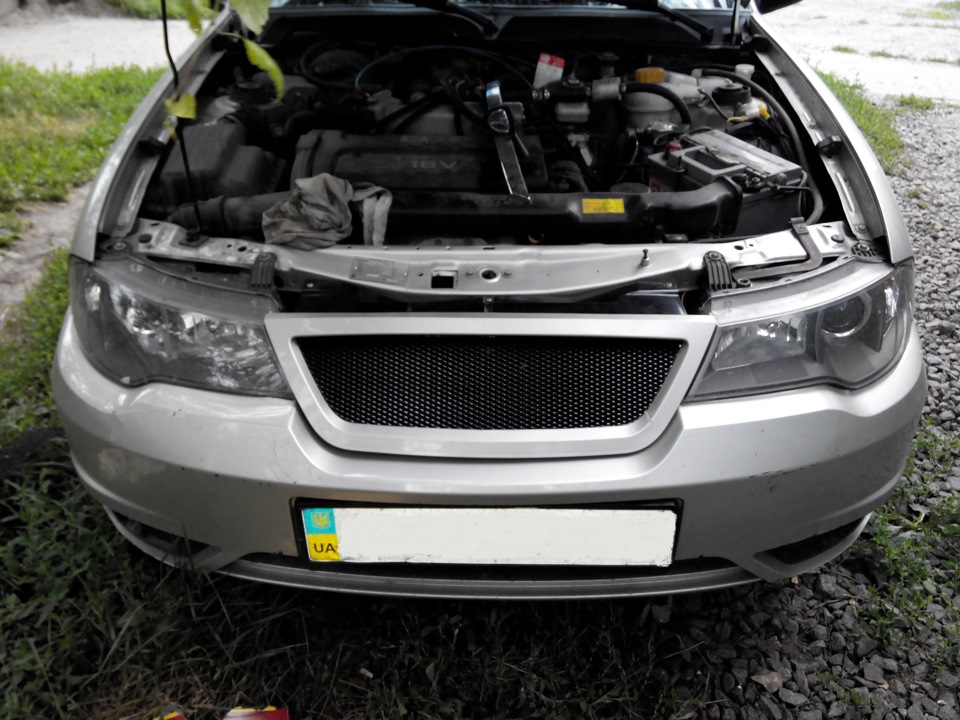 Сетка в радиаторную решетку — Daewoo Nexia (N150), 1,5 л, 2008 года ...
