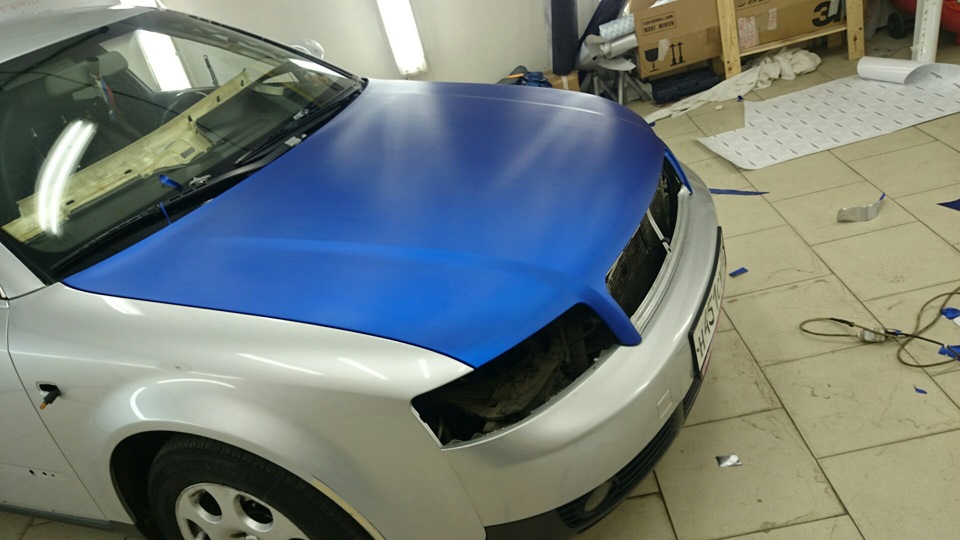 Начал полную смену цвета Синий мат хром и чорная матовая крыша! — Audi ...