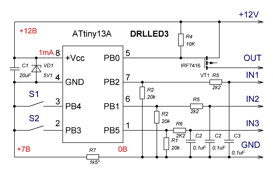 Проекты на attiny13