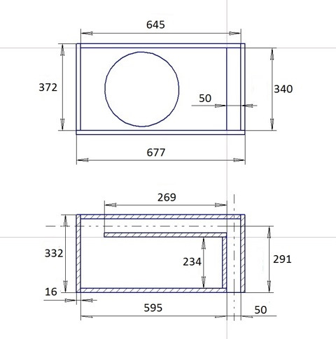 Эскизы короба для сабвуфера