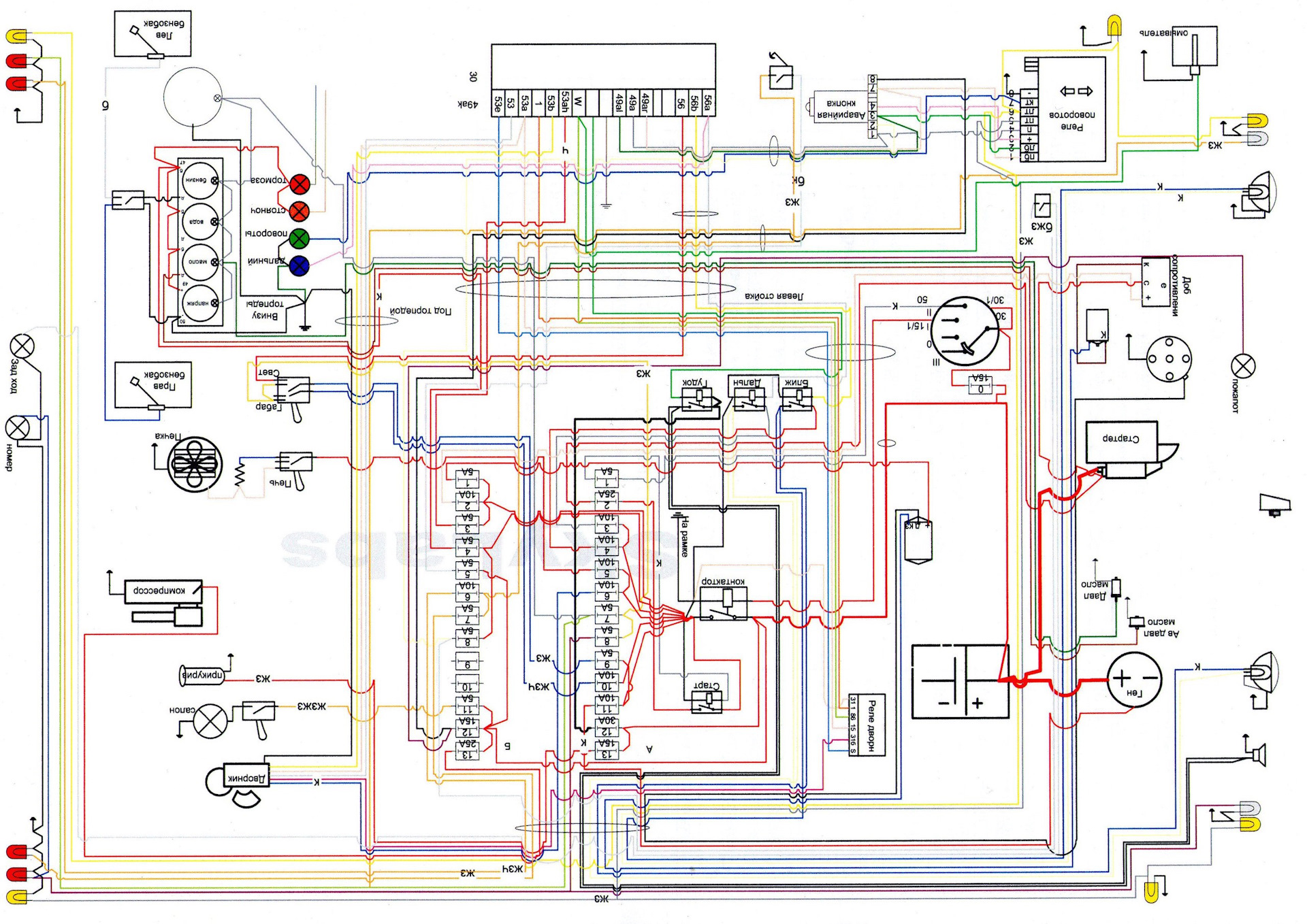 Схема электрики уаз 3303