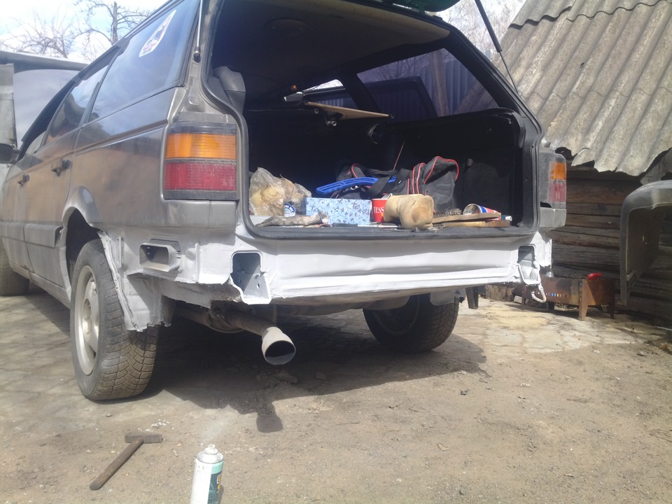 продолжение ремонта заднего бампера — Volkswagen Passat B3, 1,8 л, 1989 ...
