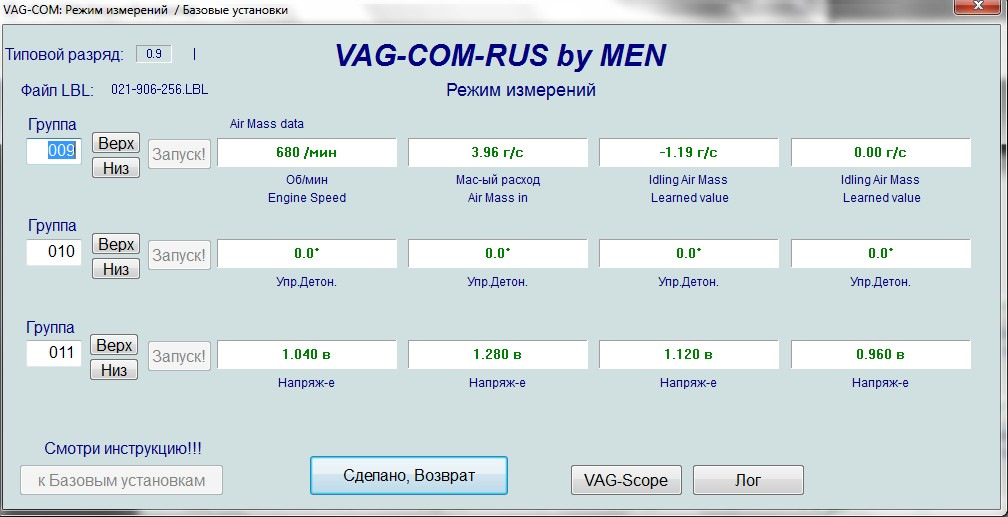 Группы ваг ком. VAG com 2.5 TDI группа измерений 007. VAG com 010 группа. Измеряемые группы панели приборов VAG com. VAG com двигатель.