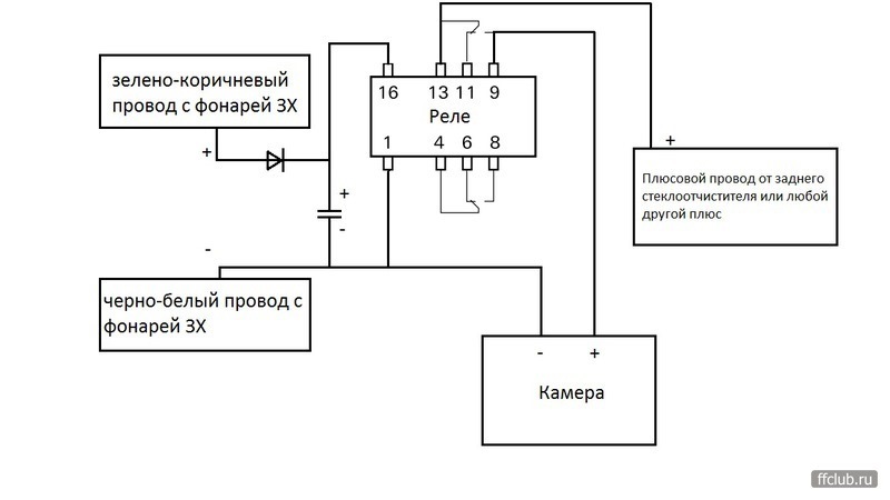 Схема подключения камеры заднего вида на форд фокус 3