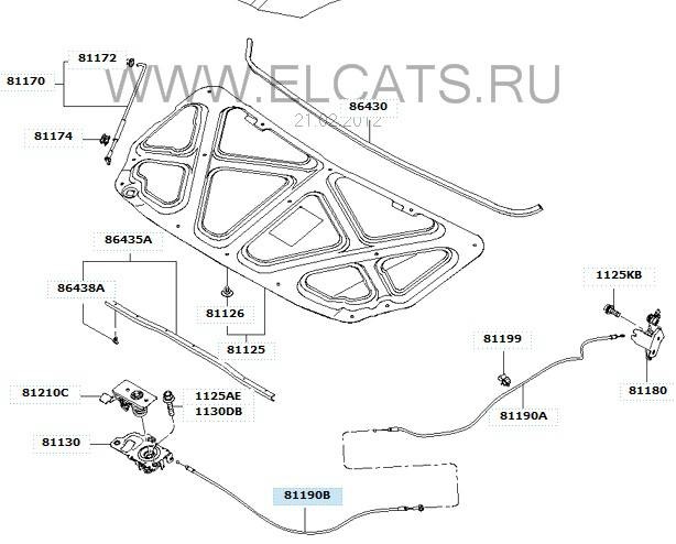 тросик капота — KIA Rio 5-door (2G), 1,4 л, 2011 года | своими руками ...