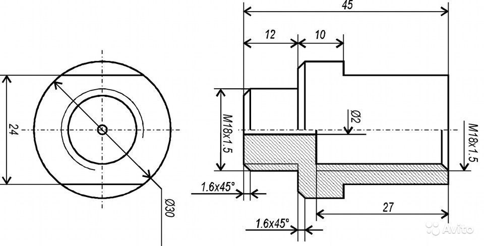 Чертеж для изготовления обманки. Единственное что я изменил — у меня просверлено отверстие не 2мм, а 2,5мм — Subaru Outback (BH)