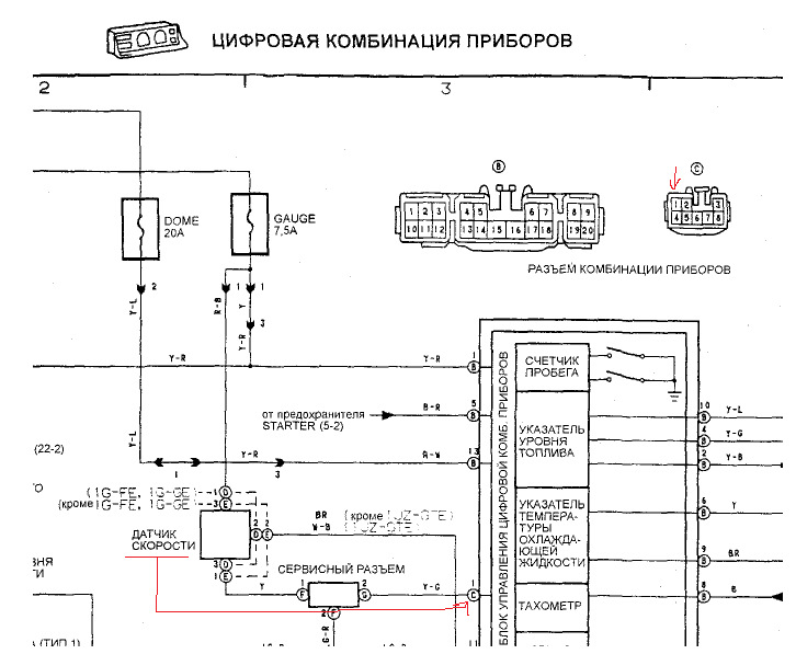 Нет сигнала скорости с приборки на эбу крузак 100