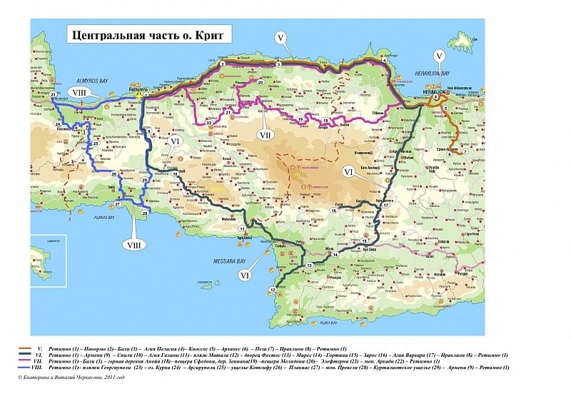 Карта автомобильных дорог крита