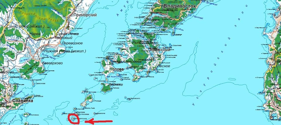Карта островов приморский край