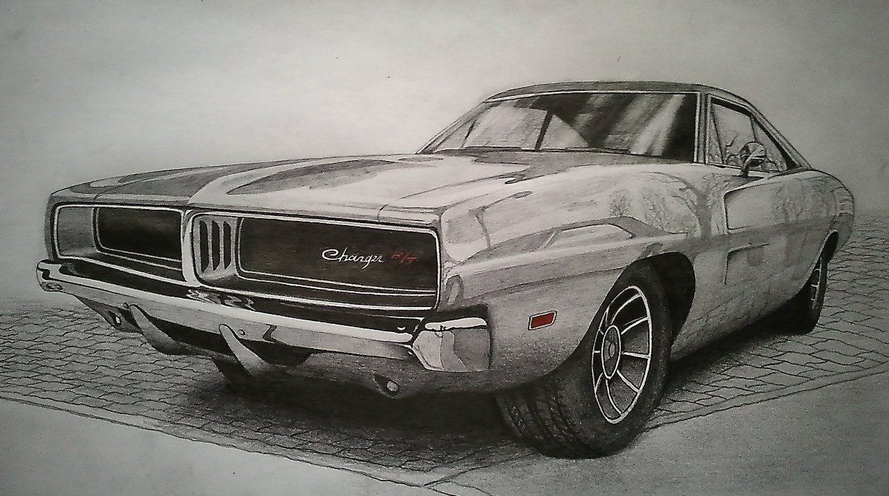 Нарисовать dodge charger