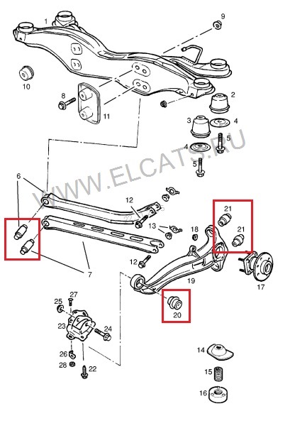 Опель вектра б задняя подвеска схема