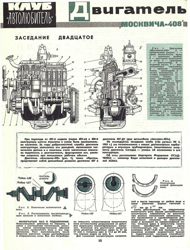 Порядок работы цилиндров москвич 407