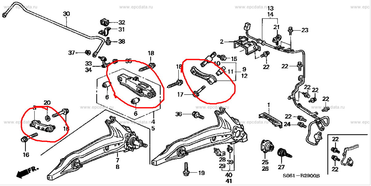 Задние поперечные нижние рычаги — Honda Orthia, 2 л, 1996 года ...