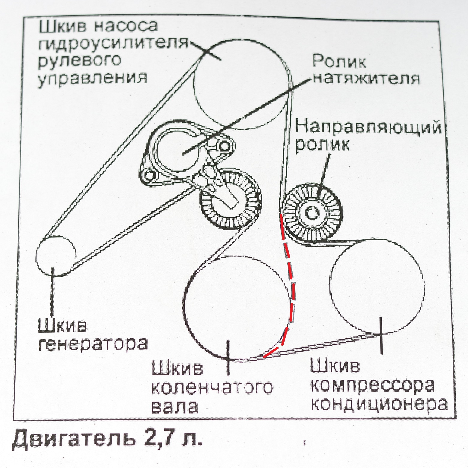 Схема приводного ремня солярис