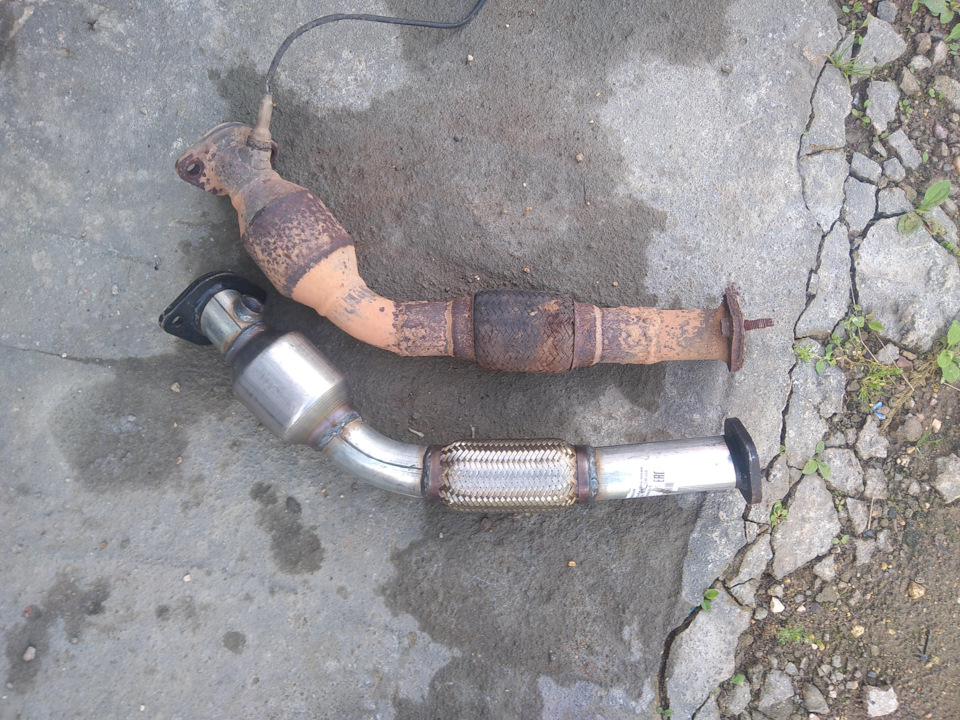 Замена приемной трубы глушителя. — Great Wall Hover, 2,4 л, 2012 года ...