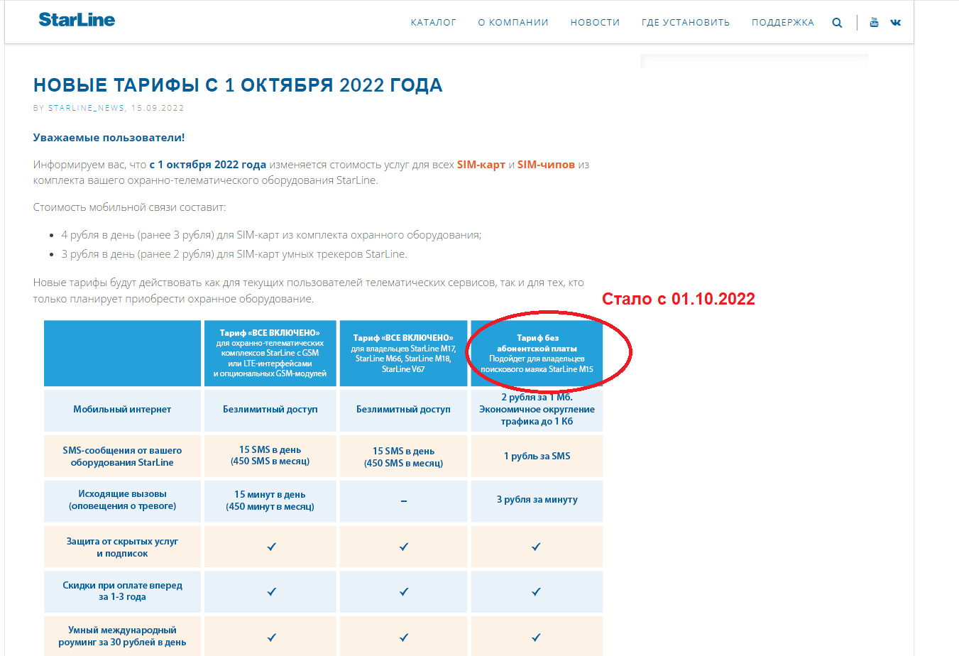 Какой тариф старлайн