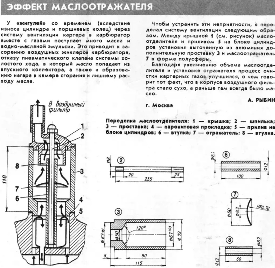 Доработка маслоотделителя ваз 2107