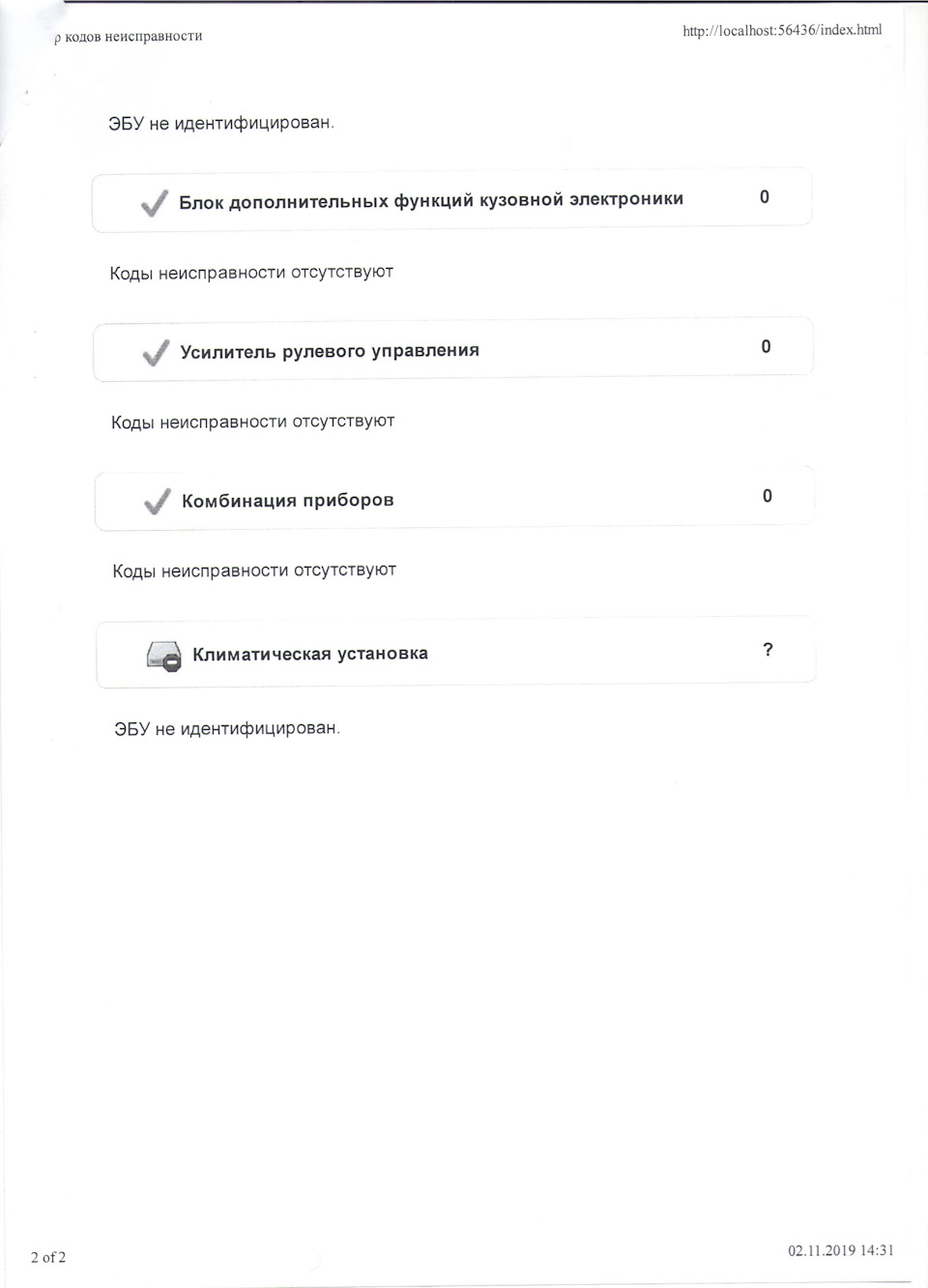 Скан-5 — Lada Vesta SW (1G)