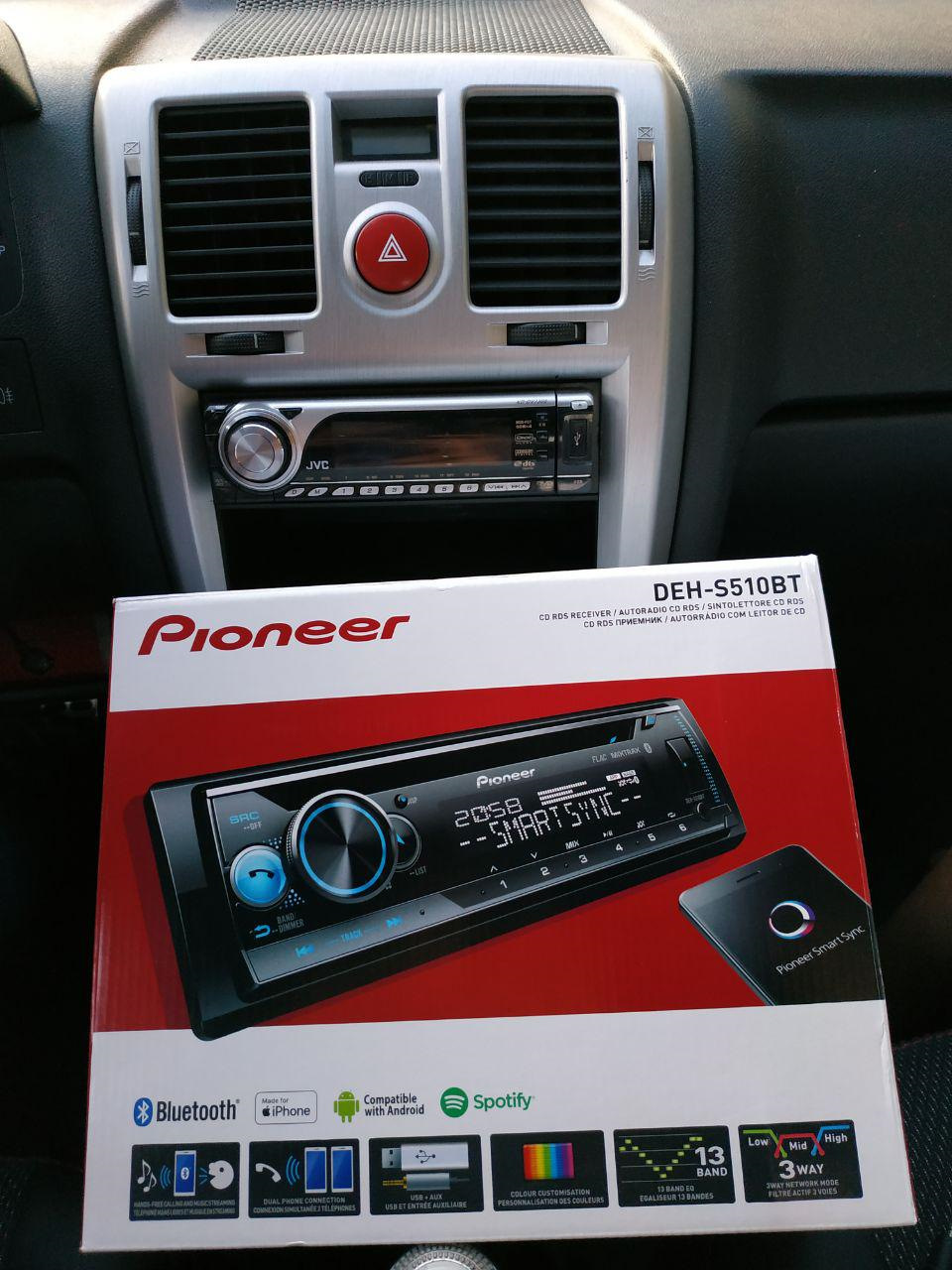 Поменял JVC на Pioneer DEH-S510BT — Hyundai Getz, 1,4 л, 2008 года |  автозвук | DRIVE2