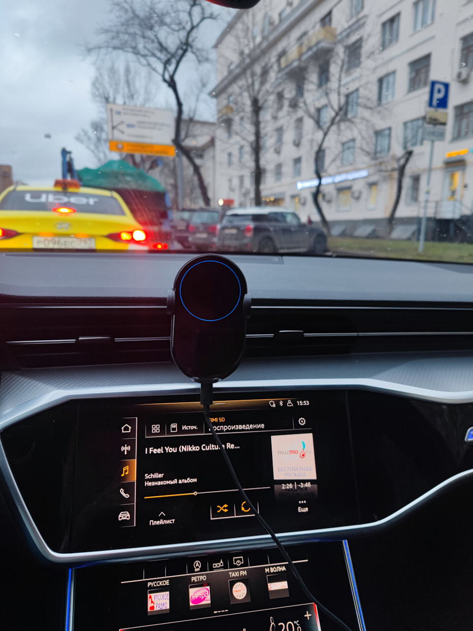 Беспроводная зарядка-держатель Mi Wireless Car Charger 20w. Колхоз  крепления в AUDI A6 C8. 3D принтер нам в помощь! =) — Audi A6 (C8), 2 л,  2019 года | аксессуары | DRIVE2