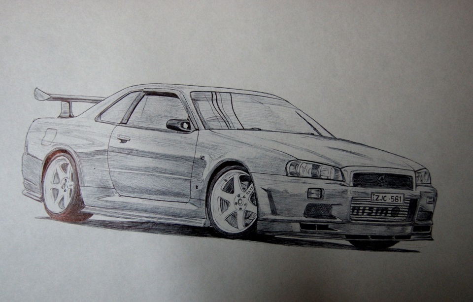 Как нарисовать nissan skyline