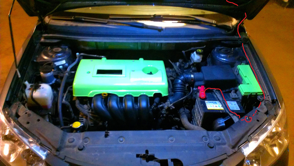 Подсветка под капот:) — Geely Emgrand EC7 FE-1, 1,8 л, 2012 года ...